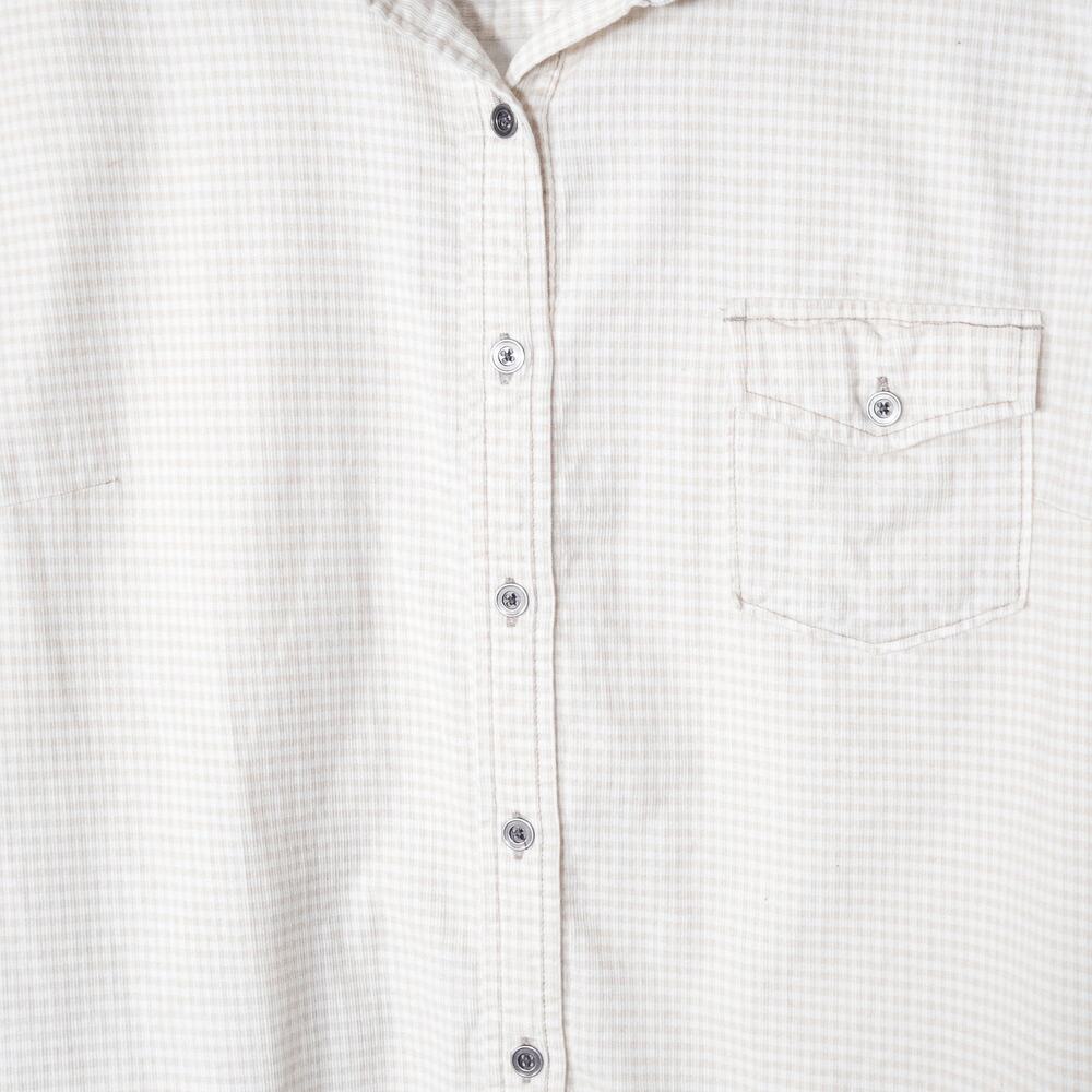 Woolrich Button Down Shirt Cotton Check British Tan Size L Minimalist Casual - Picture 5 of 12